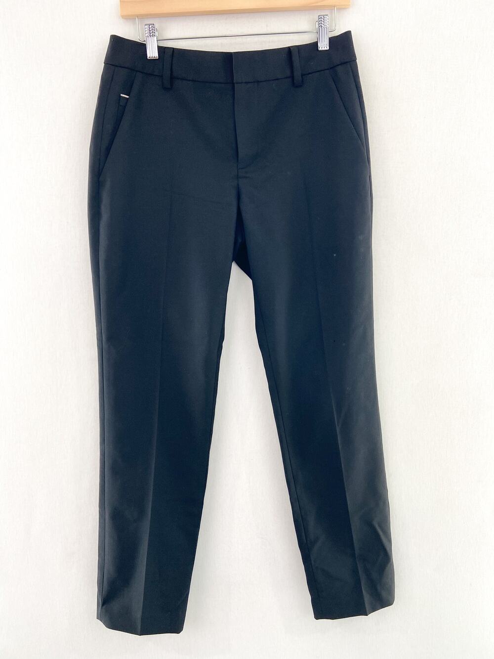 7 for all Mankind Women's Italian Wool Black Trouser Pants size 6 FLAWED